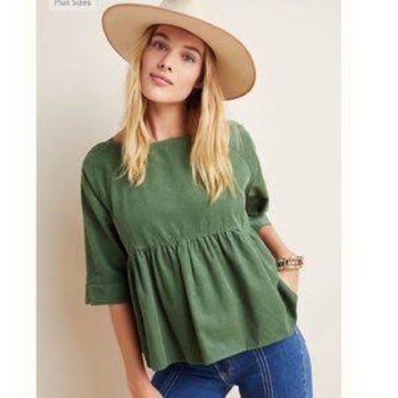 Anthropologie Tops - Anthropologie S Maria Babydoll Corduroy Top